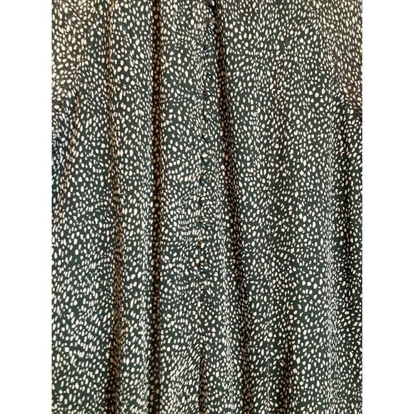 Joie Dress Womens Medium Forest Green Polka Dot Peasant Prairie Button Front - Picture 4 of 12